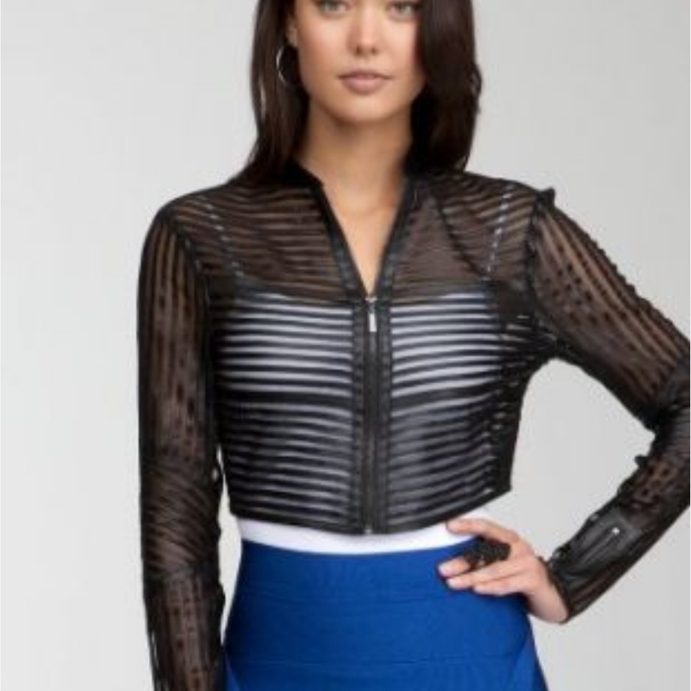 Rue21 Black Leather Jacket with Zipper Closure